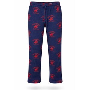 Beverly Hills Polo Club Pajama Pants Men's Medium Fleece Navy Blue Logo Regular